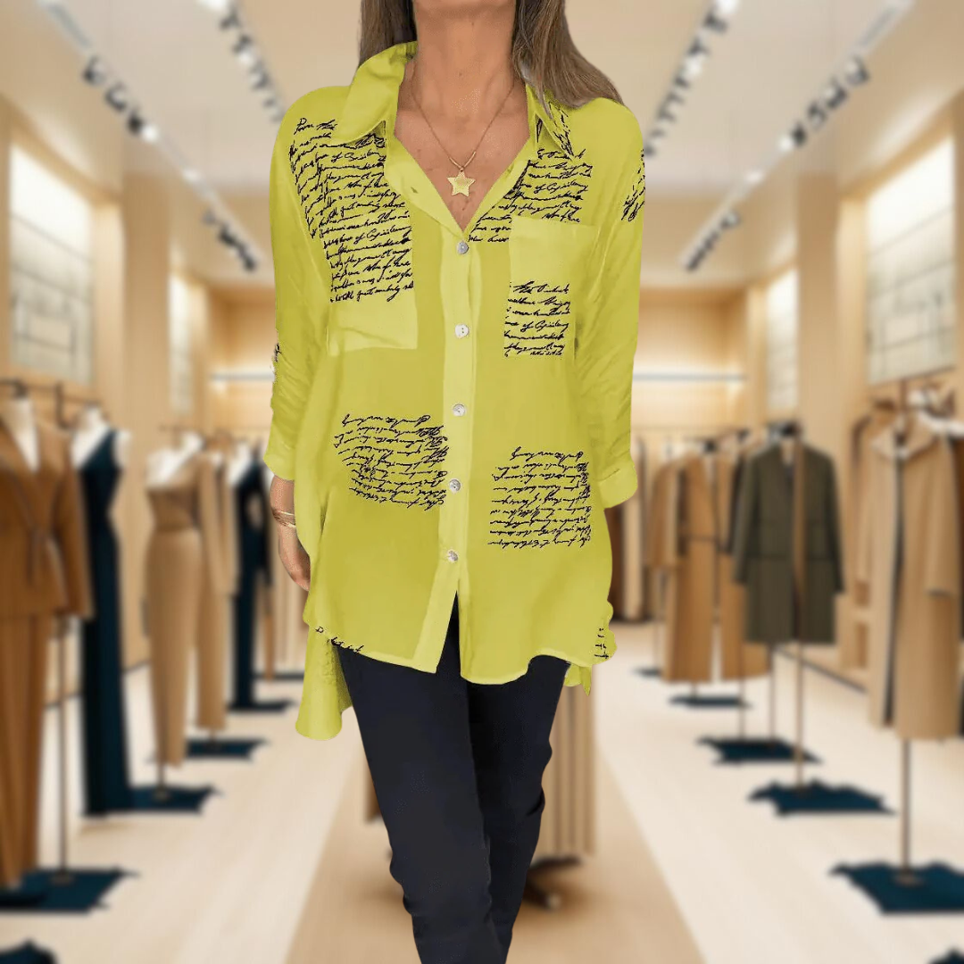 Tiemona | Script Button-Up Shirt
