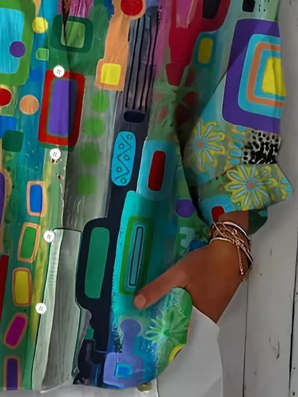 Edna™ | Elegant Geometric Pattern Blouse