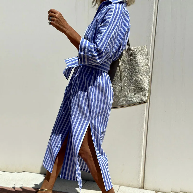 NOVERA™ | Elegant striped shirt dress Success