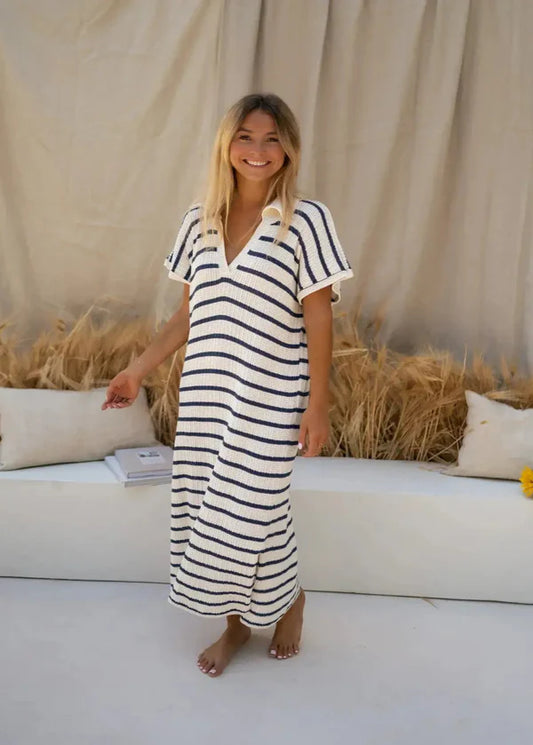 Tamara™ | Stylish Dress with Refined Stripe Pattern